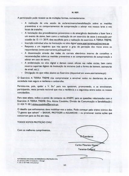 Exerc&iacute;cio P&uacute;blico de Sensibiliza&ccedil;&atilde;o para o Risco S&iacute;smico A TERRA TREME