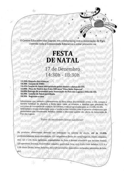 Centro Educativo das Lagoas-FESTA DE NATAL-2019