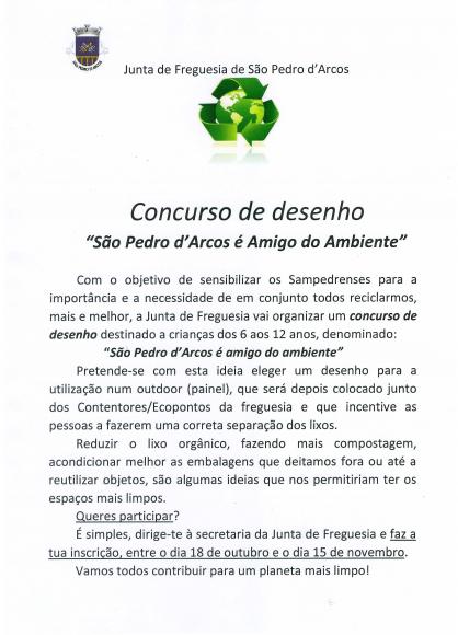 Concurso de Desenho - "S&atilde;o Pedro d'Arcos &eacute; Amigo do Ambiente"