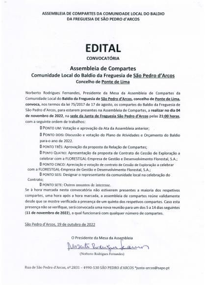 ASSEMBLEIA DE COMPARTES - NOV.-2022