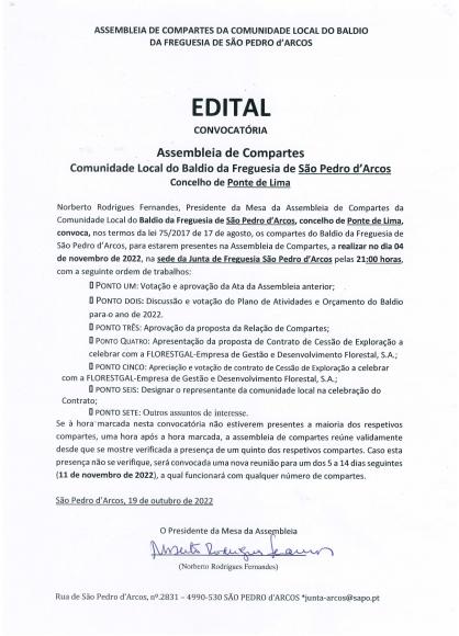 ASSEMBLEIA DE COMPARTES - NOV.-2022