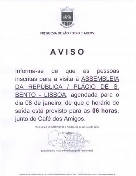 ASSEMBLEIA DA REPUBLICA - Hora de partida